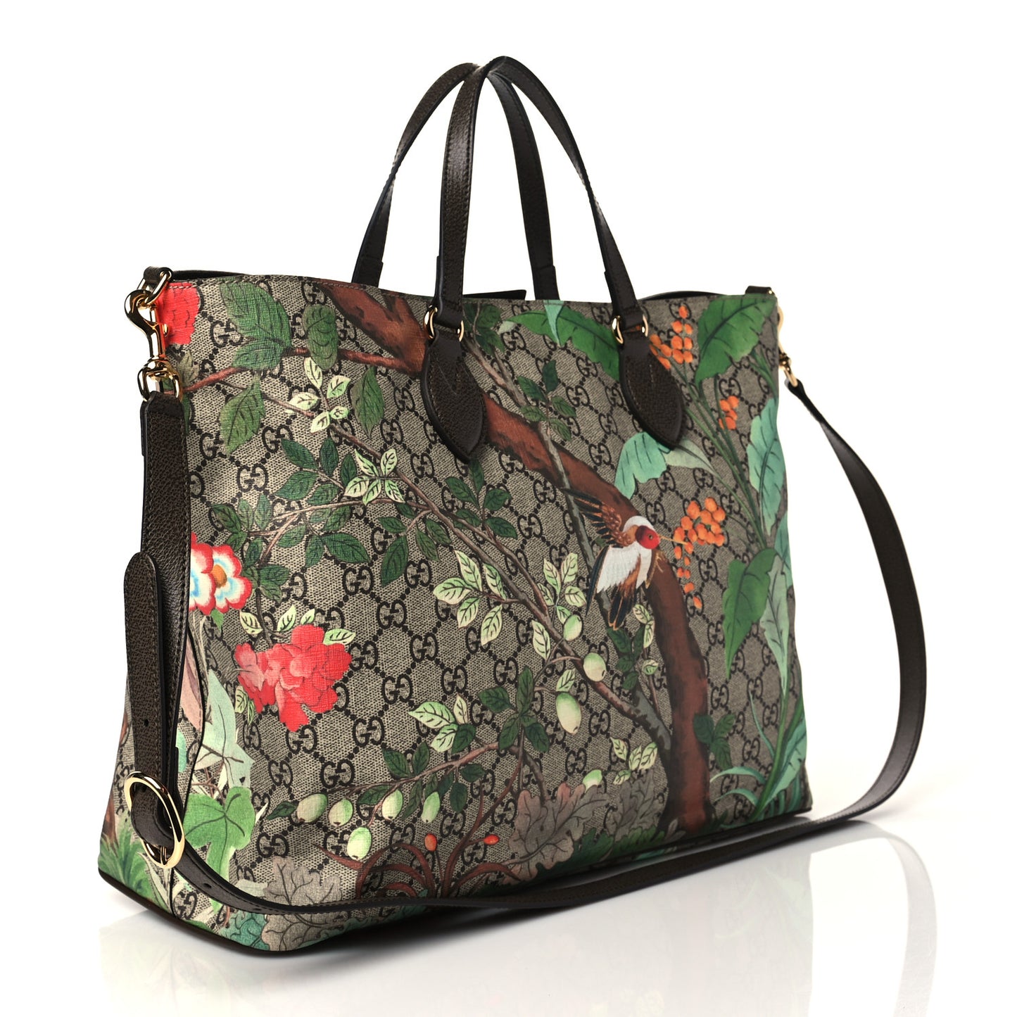 Soft GG Supreme Monogram Tian Medium Crossbody Tote Beige Multicolor New Acero