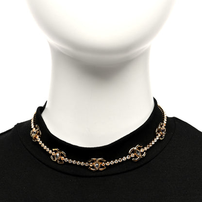 Chanel Metal Crystal CC Marquise Choker Gold 2 of 5