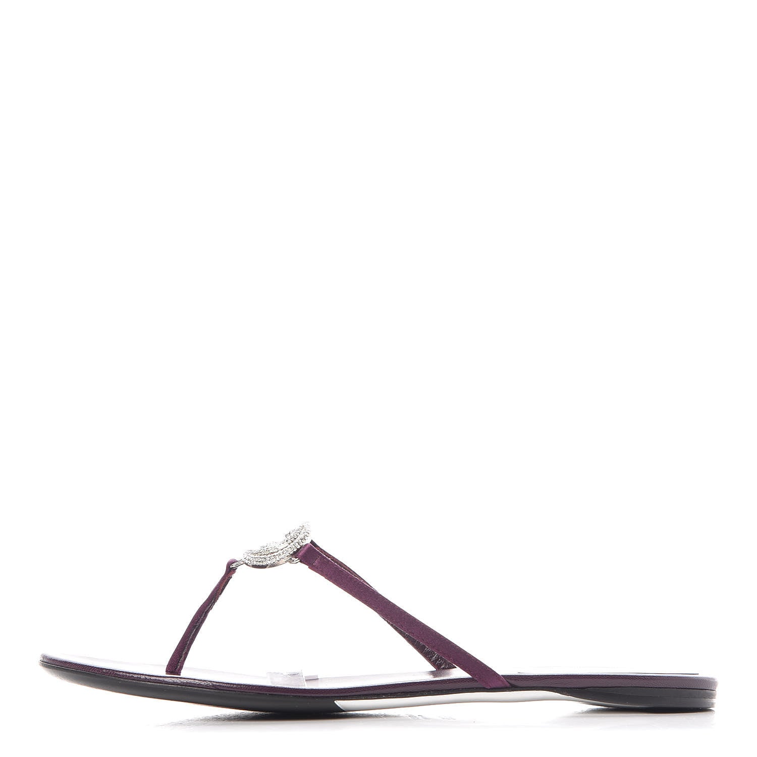 Gucci Satin Crystal GG Thong Sandals 6.5 Purple 1 of 12