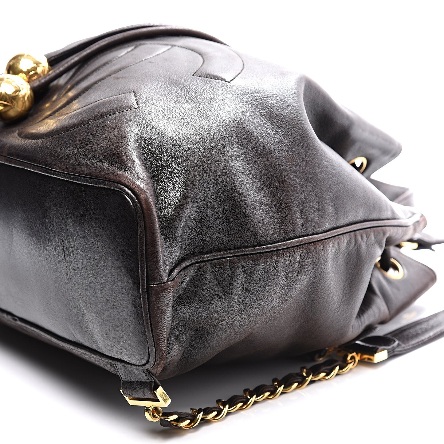 Lambskin CC Drawstring Backpack Black