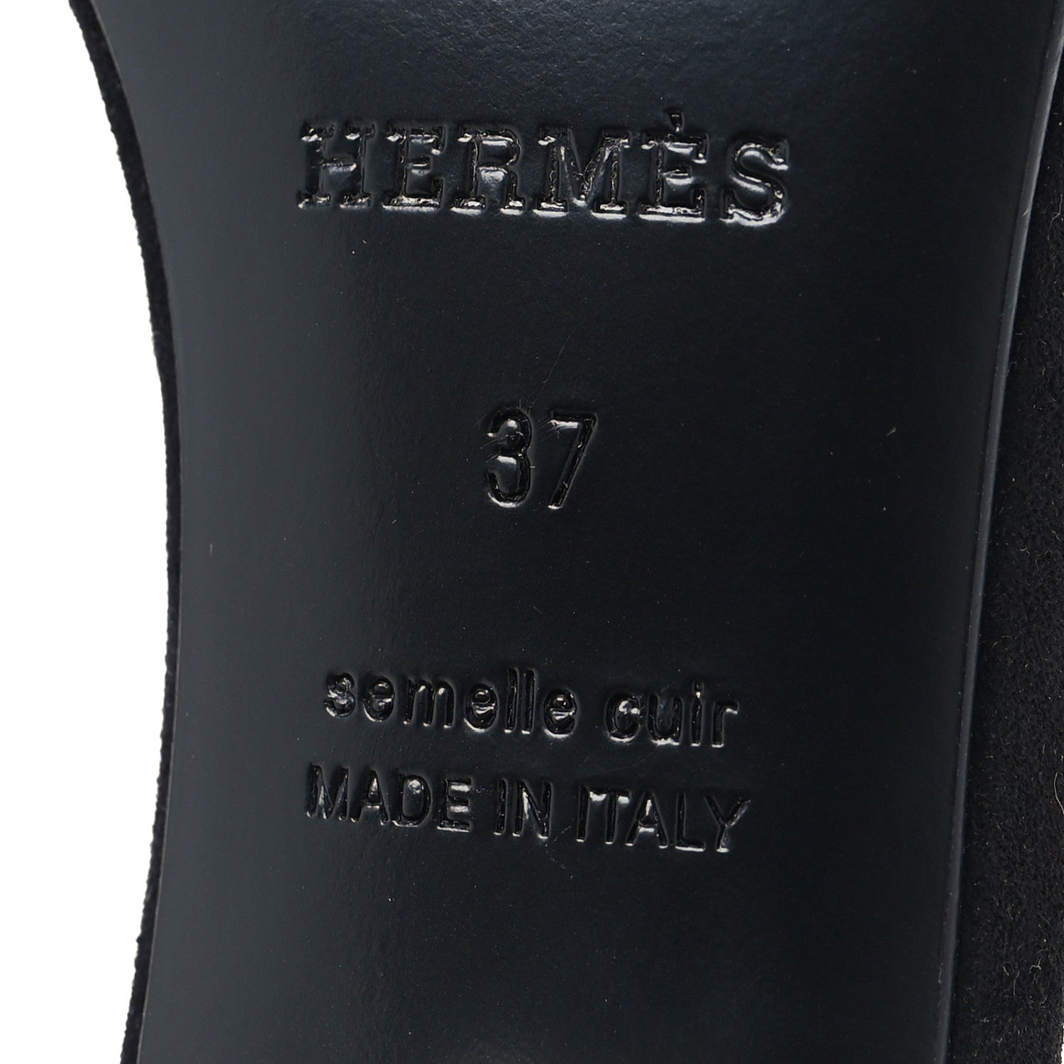 Hermes Suede Goatskin Glam 60 Sandals 37 Black 7 of 8