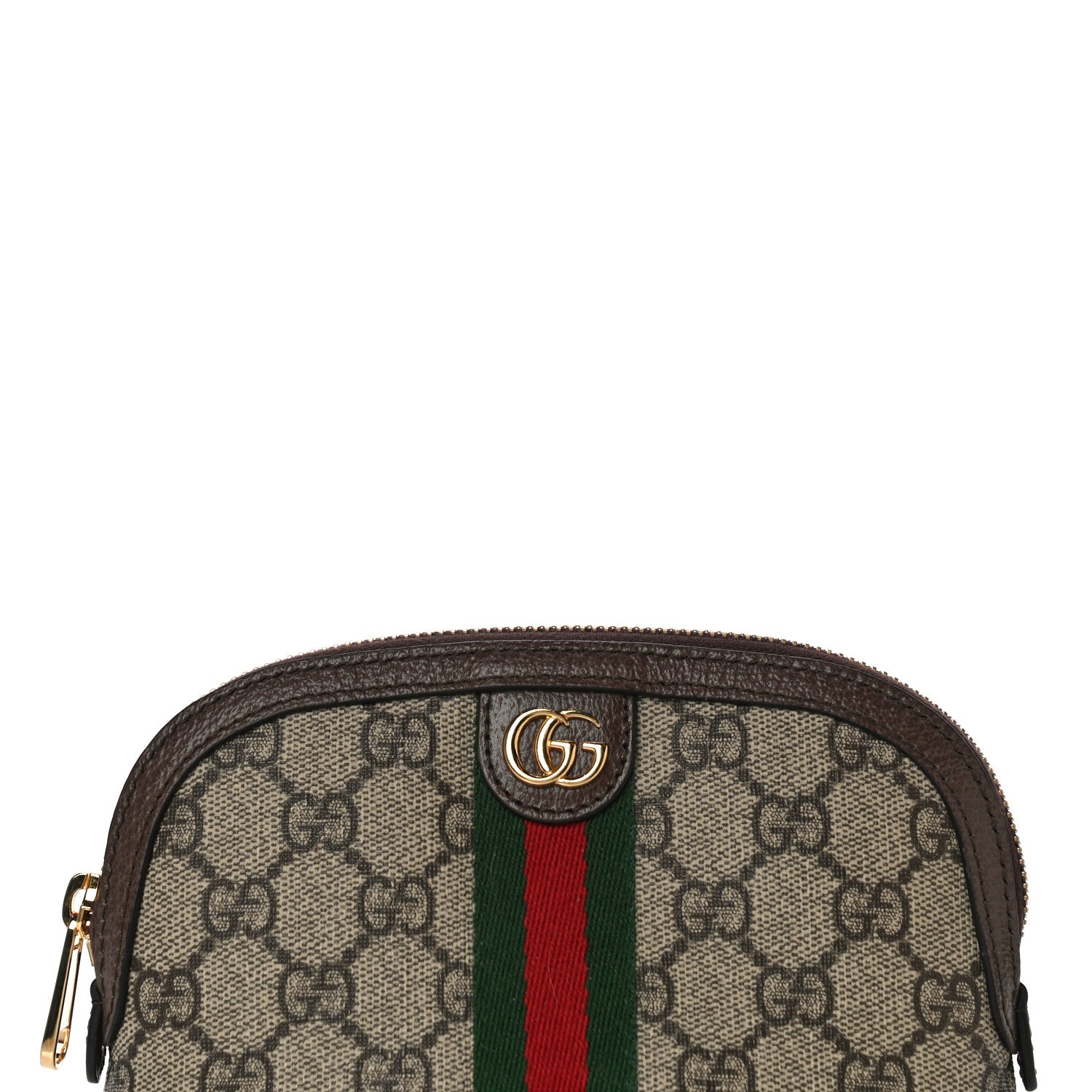 Gucci GG Supreme Monogram Textured Calfskin Web Medium Ophidia Cosmetic Case Beige Ebony New Acero 8 of 10