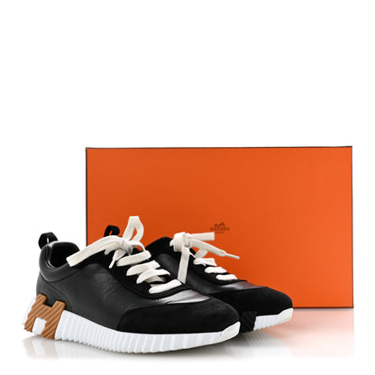 Hermes Goatskin Suede Goatskin Bouncing Sneakers 37.5 Black 12 of 12