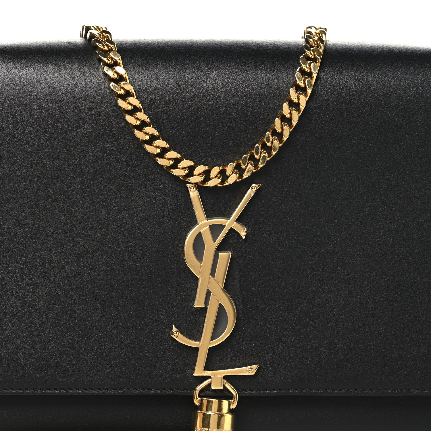 Saint Laurent Smooth Calfskin Medium Classic Monogram Kate Tassel Satchel Black 7 of 9