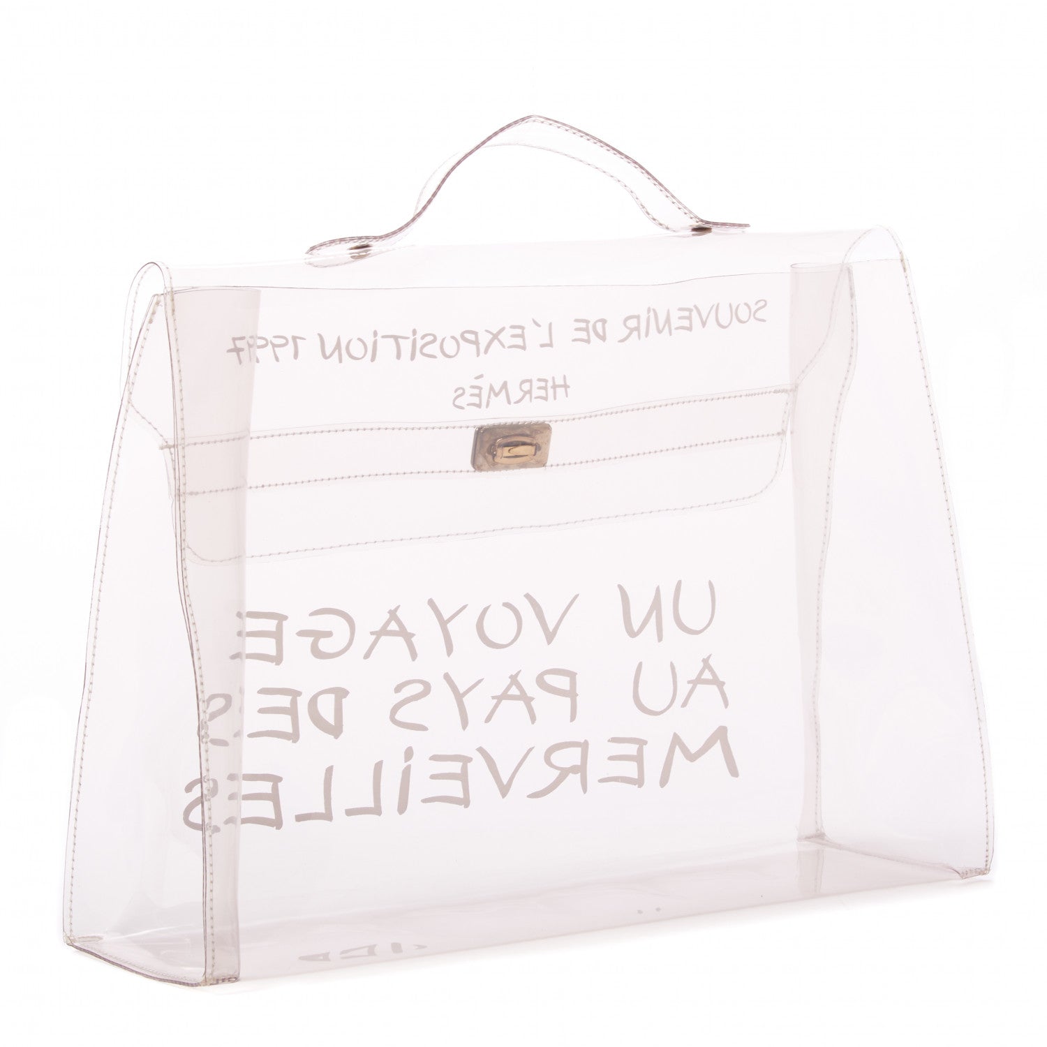 Hermes Vinyl Souvenir De L'Exposition Kelly Transparent 3 of 8