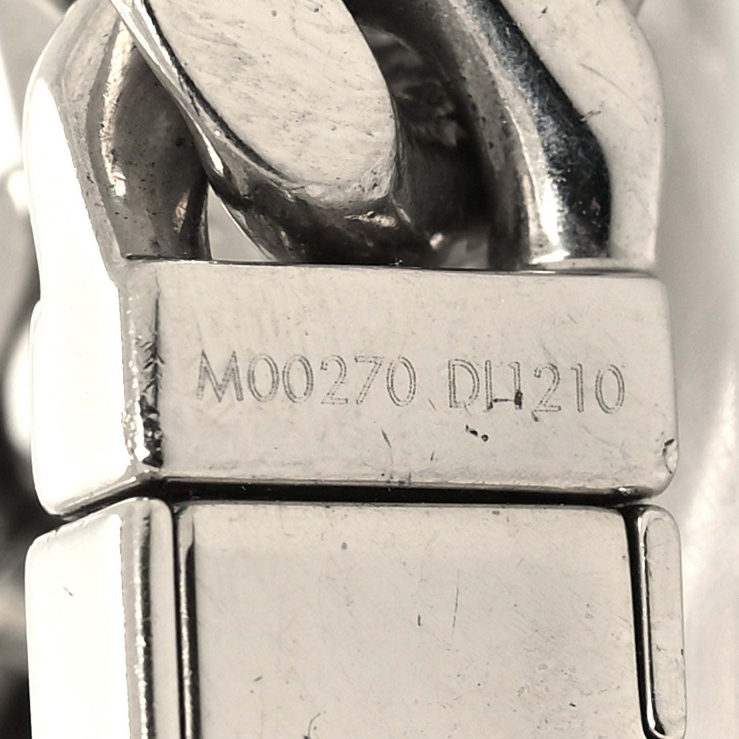 Zamac Palladium Monogram Chain Bracelet Silver