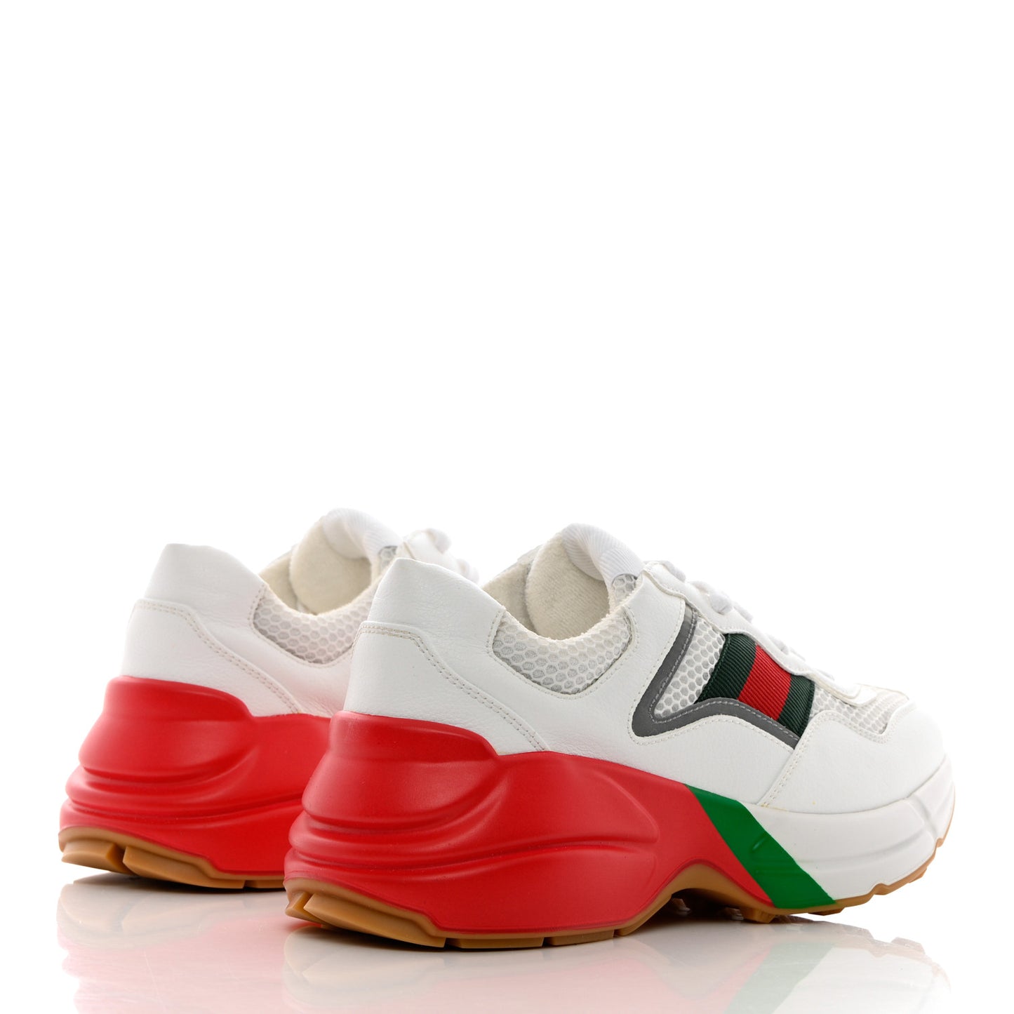 Lavaredo Eco Fabric Mesh Web Womens Rhyton Reflective Sneakers 36 Great White Green Red Silver