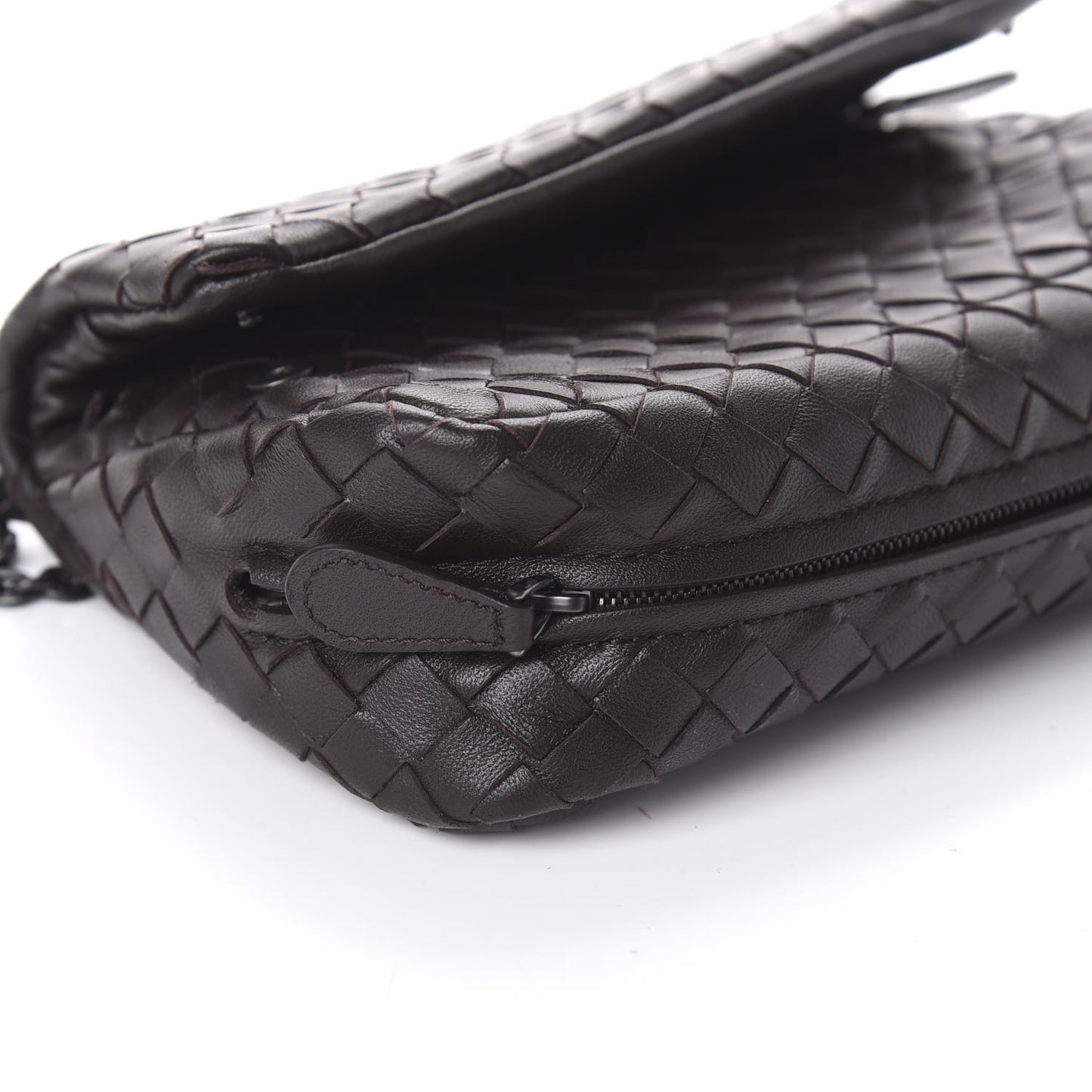 Nappa Intrecciato Mini Chain Messenger Ebano
