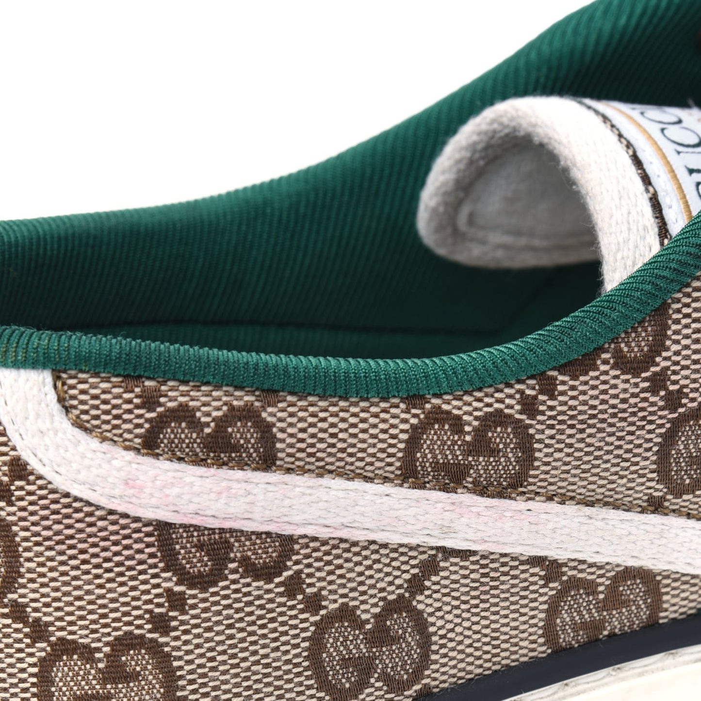 GG Monogram Web Womens 1977 Tennis Sneakers 38 Beige Ebony Mystic White