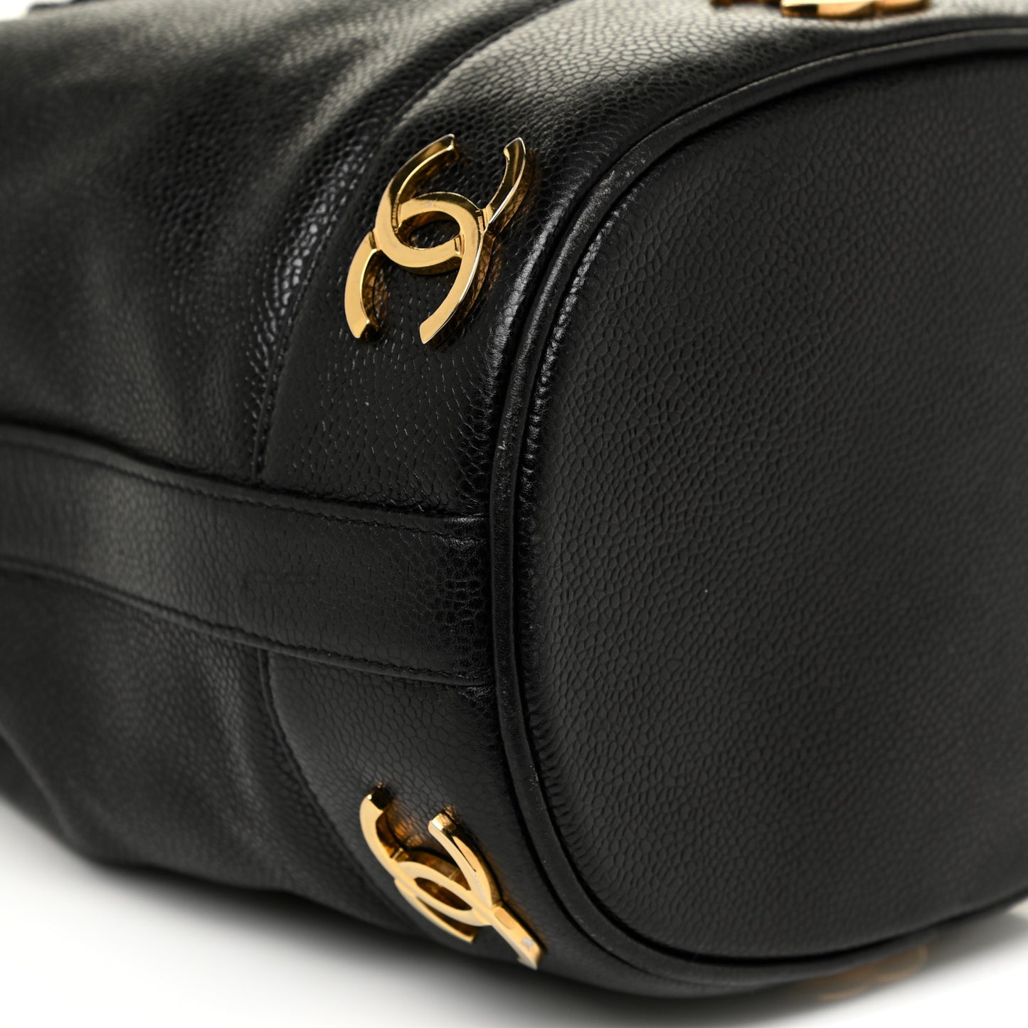 Caviar CC Drawstring Shoulder Bag Black