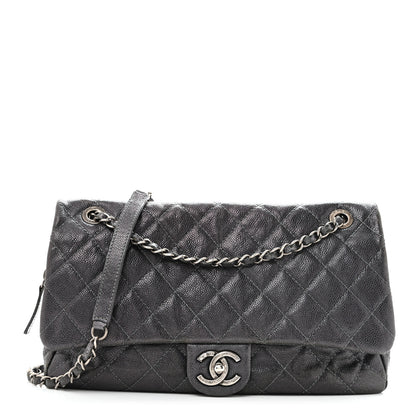 Chanel Iridescent Caviar Quilted Jumbo Easy Flap Silver 1 of 14