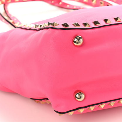 Valentino Garavani Vitello Small Rockstud Tote Fuxia Fluo 7 of 8