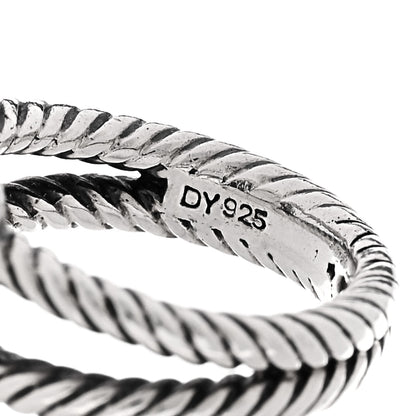 David Yurman Sterling Silver Diamond Prasiolite 7mm Petite Albion Ring 48 4.5 5 of 5