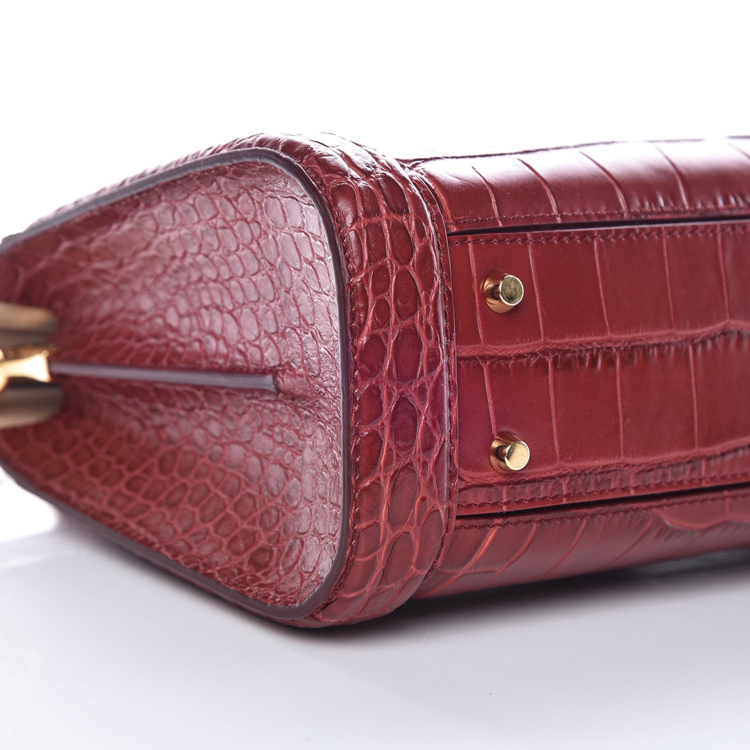 Alexander McQueen Calfskin Crocodile Embossed Heroine 30 Red 5 of 11