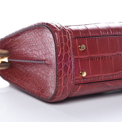 Alexander McQueen Calfskin Crocodile Embossed Heroine 30 Red 5 of 11
