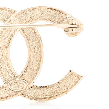 Chanel Crystal Chain CC Brooch Light Gold 5 of 7