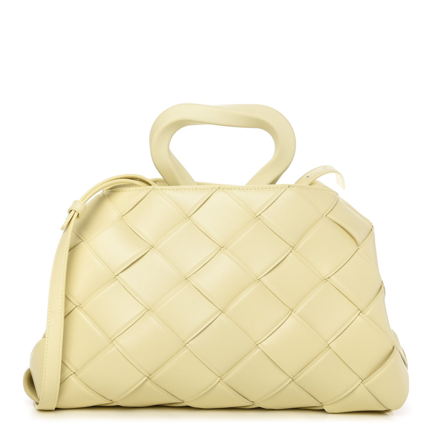 Bottega Veneta Nappa Maxi Intrecciato Grasp Top Handle Bag Ice Cream 1 of 9