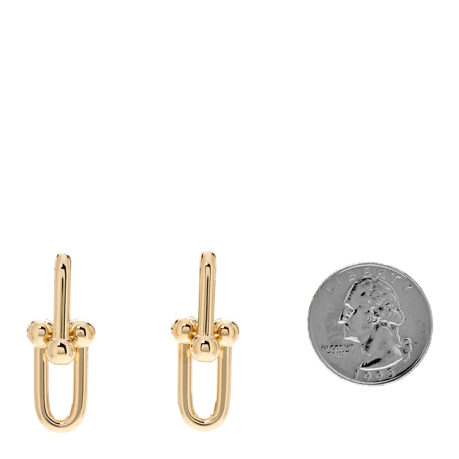 Tiffany 18K Yellow Gold Large HardWear Link Earrings 2 of 5