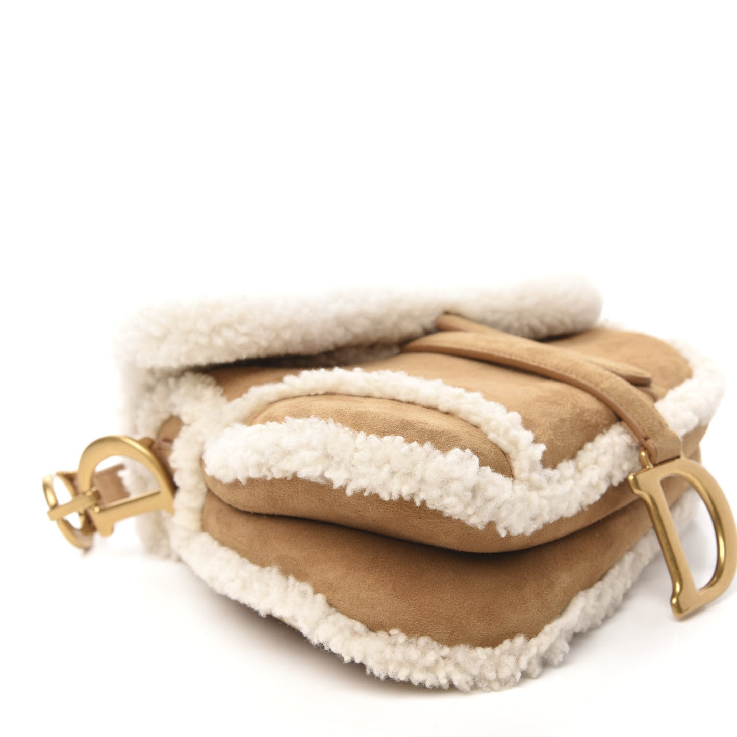 Shearling Saddle Bag Camel