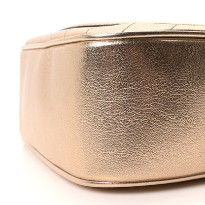 Gucci Metallic Sakai Be Green Calfskin Diagonal Stitched Small Blondie Shoulder Bag Golden Beige 10 of 10