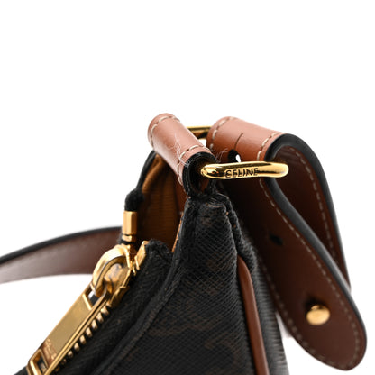 Celine Triomphe Canvas Calfskin Ava Shoulder Bag Tan 13 of 14