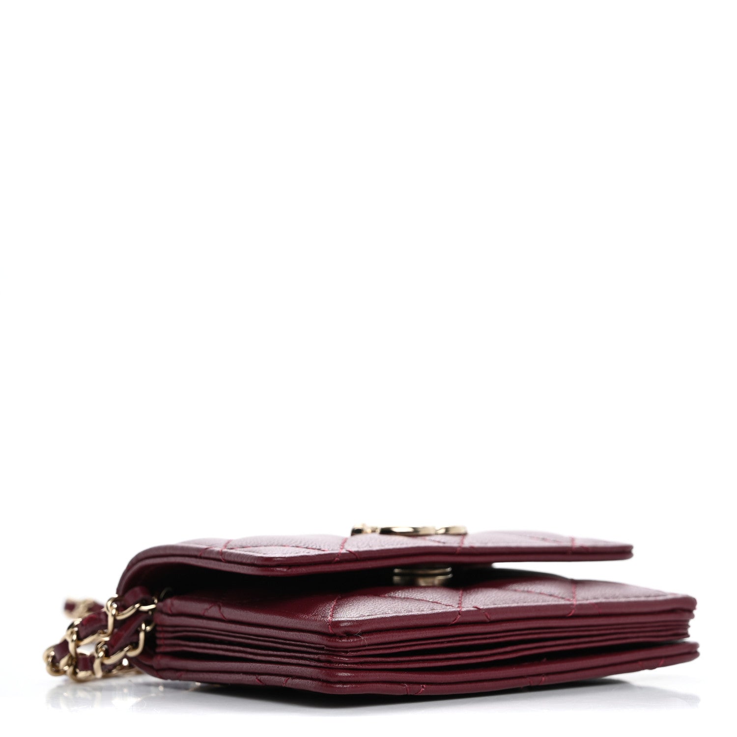 Chanel Lambskin Quilted Mini Flap With Chain Burgundy 4 of 11
