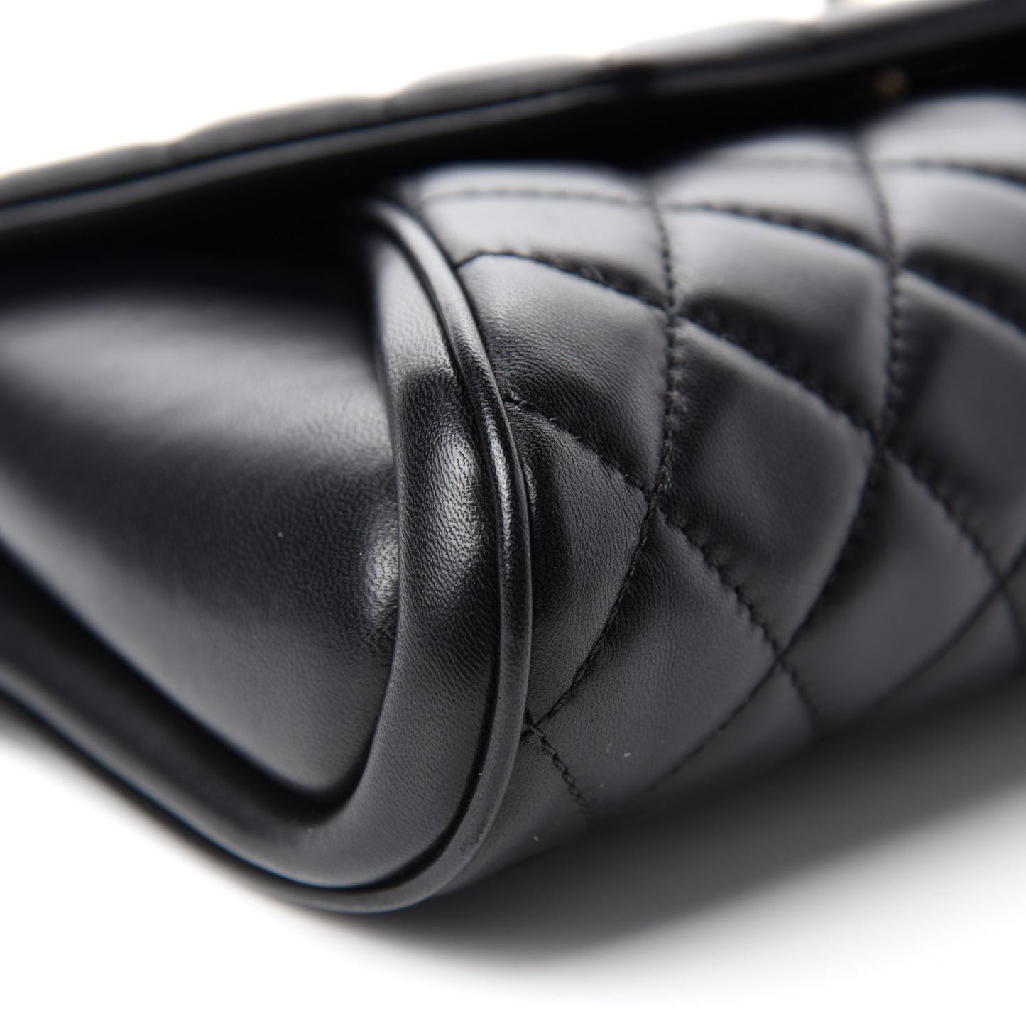 Lambskin Quilted Fold Up Again Clutch Black