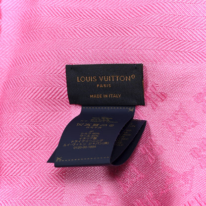 Louis Vuitton Silk Wool Monogram Evermore Shawl Rose Pop 3 of 3