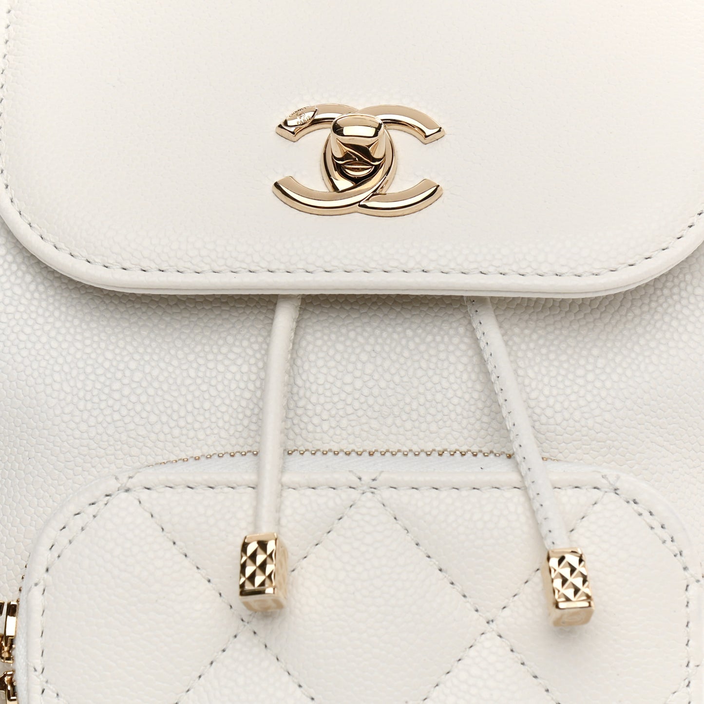Caviar Quilted Mini Business Affinity Backpack White