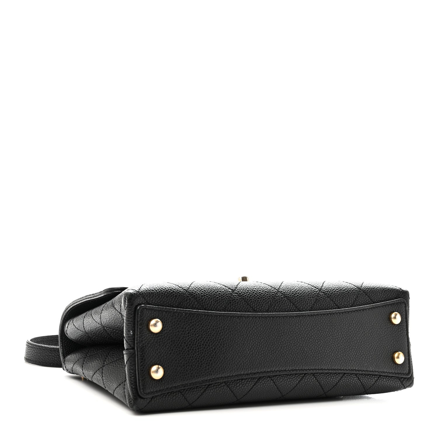 Chanel Caviar Diamond Stitched Small Top Handle Flap Black 4 of 10