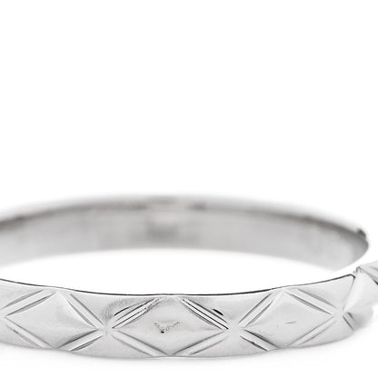 Chanel Platinum Diamond Small Matelasse Ring 48 4.5 4 of 6