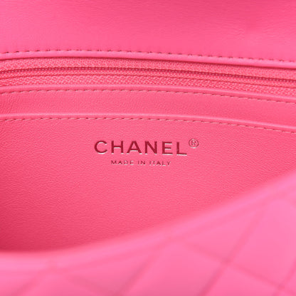 Chanel Lambskin Quilted Mini Rectangular Flap Neon Pink 8 of 11