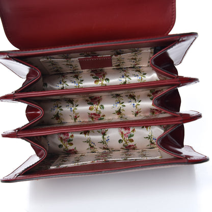 Gucci Calfskin Lisse Cornice Crystal Mini Thiara Top Handle Bag Cerise Red Gold Multicolor 7 of 10
