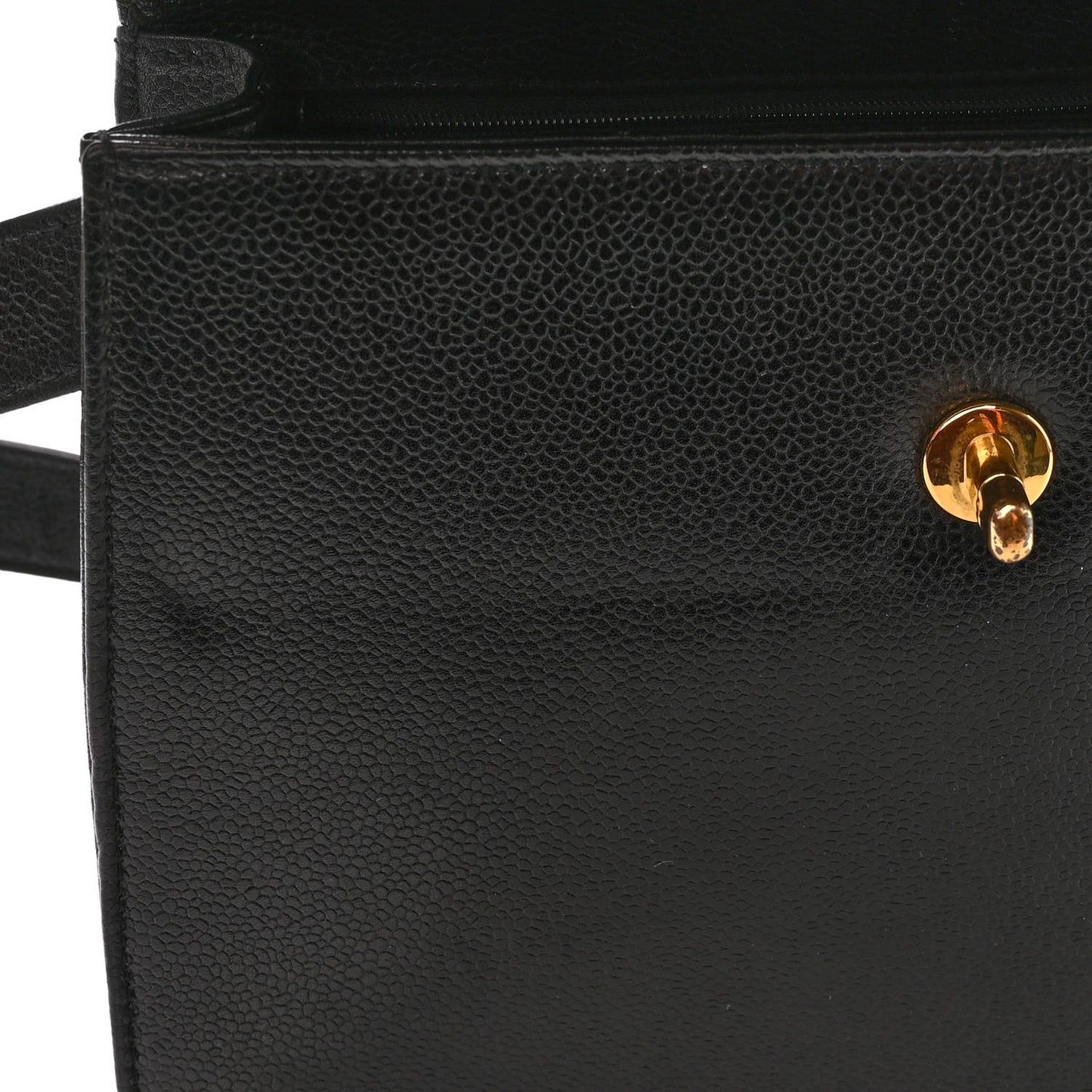 Caviar Flap Shoulder Bag Black