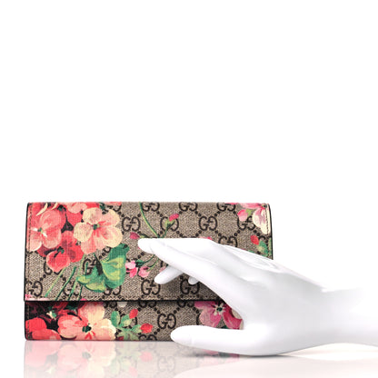 Gucci GG Supreme Monogram Blooms Continental Wallet Beige Multicolor Dry Rose 2 of 10