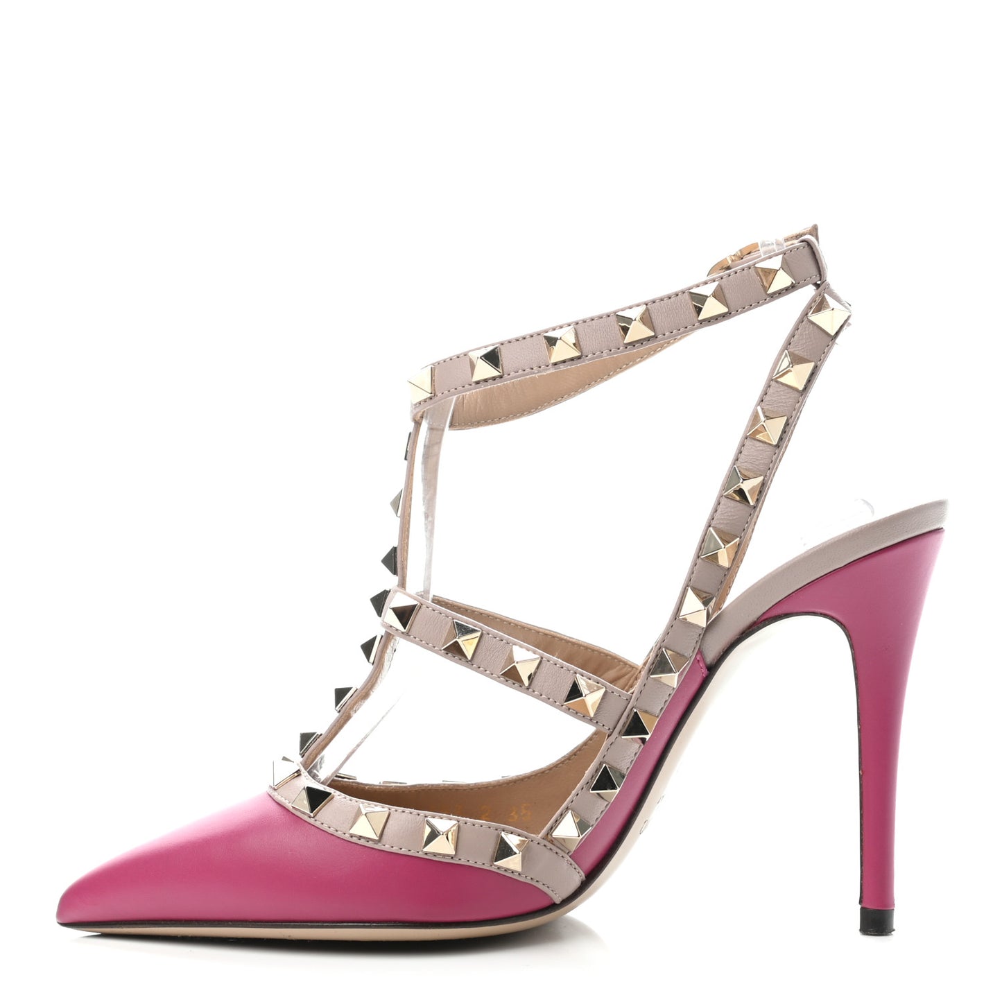 Nappa Rockstud Ankle Strap Pumps 35 Deep Cyclamin Poudre