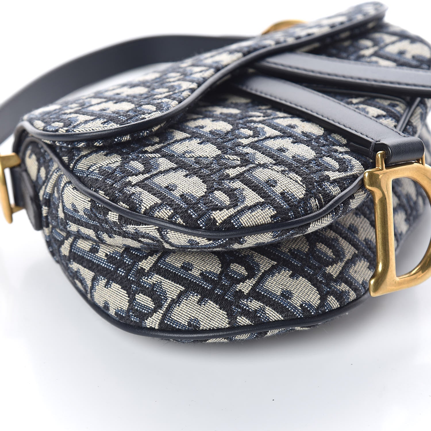 Christian Dior Oblique Mini Saddle Bag Blue 8 of 9