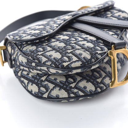 Christian Dior Oblique Mini Saddle Bag Blue 8 of 9