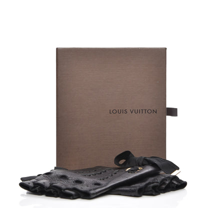 Louis Vuitton Lambskin Fingerless Gloves Black 5 of 5