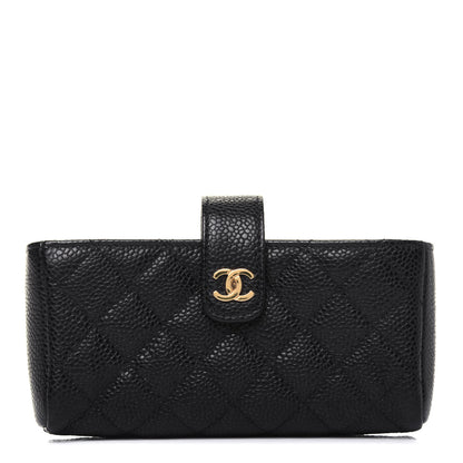 Chanel Caviar Quilted Mini Phone Holder Clutch Black 1 of 13