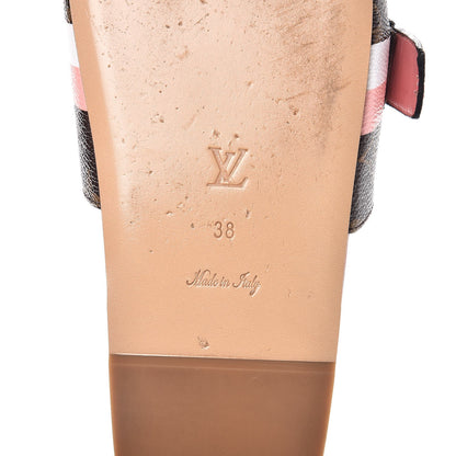 Louis Vuitton Patent Monogram Bom Dia Flat Mule 38 Rose White 9 of 11