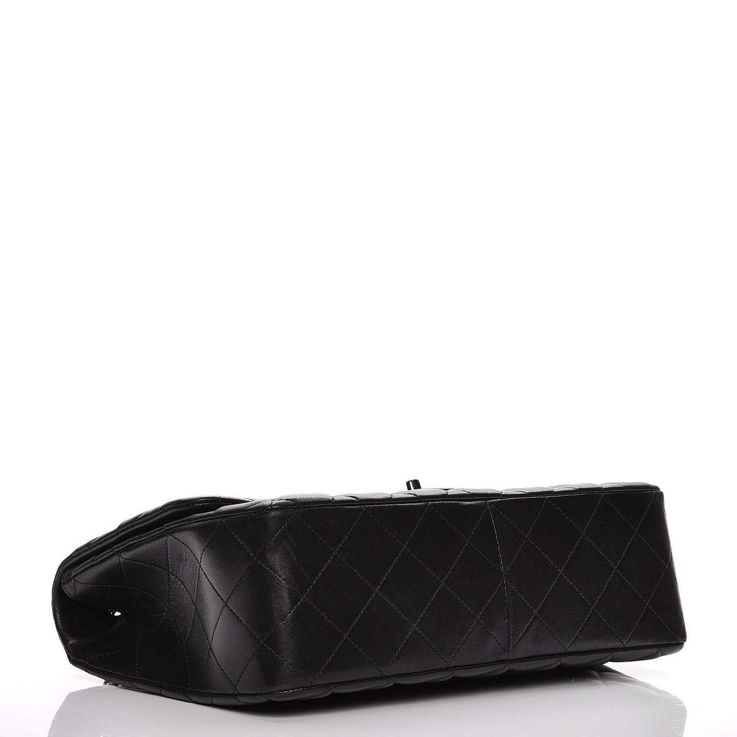 Lambskin Quilted Jumbo Single Flap Black