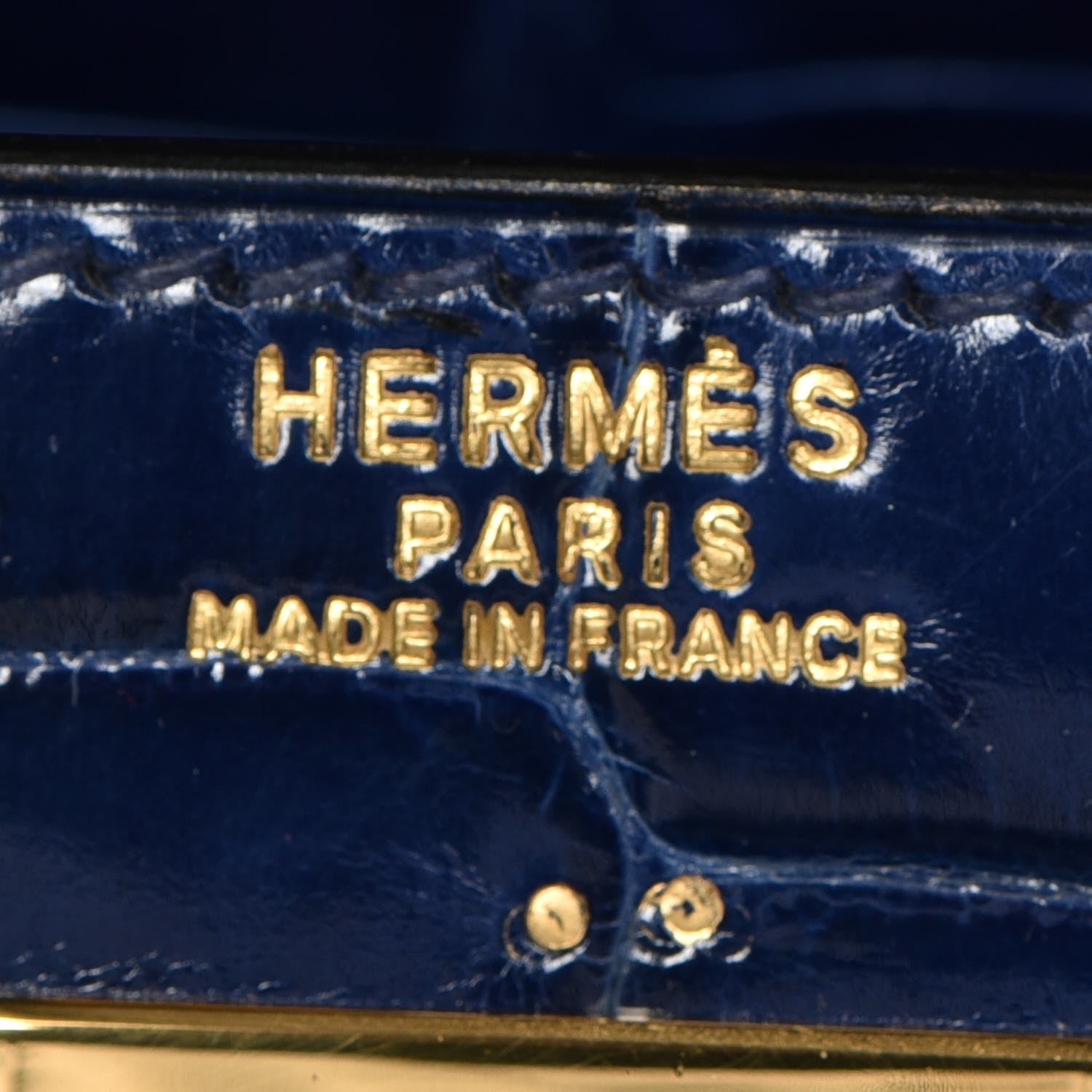 Hermes Shiny Niloticus Crocodile Kelly Sellier 32 Bleu Saphir 23 of 32