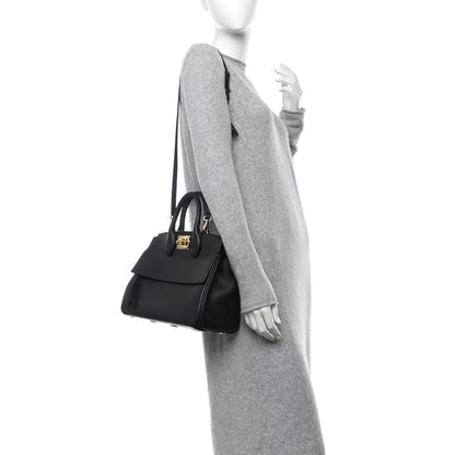 Salvatore Ferragamo Calfskin Medium Studio Bag Black 2 of 10