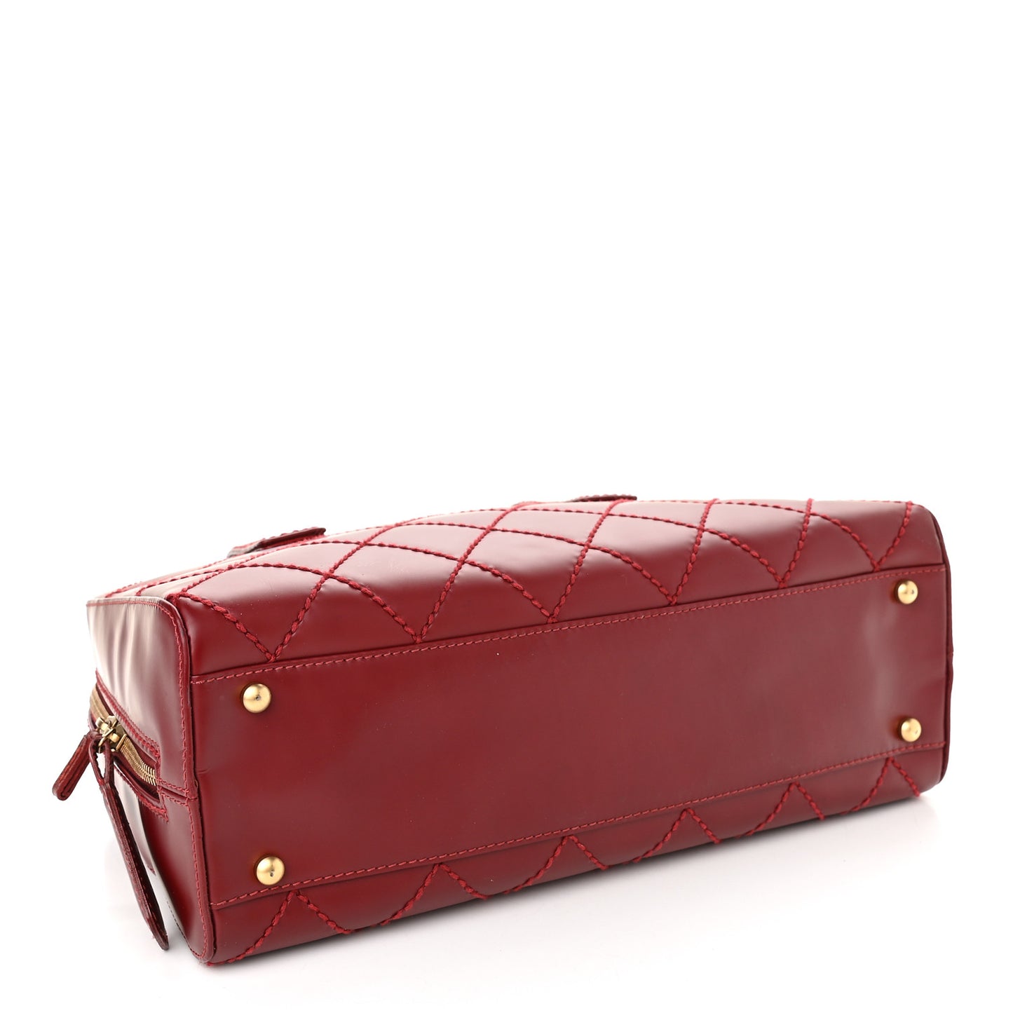 Calfskin Stitch Surpique Bowler Red