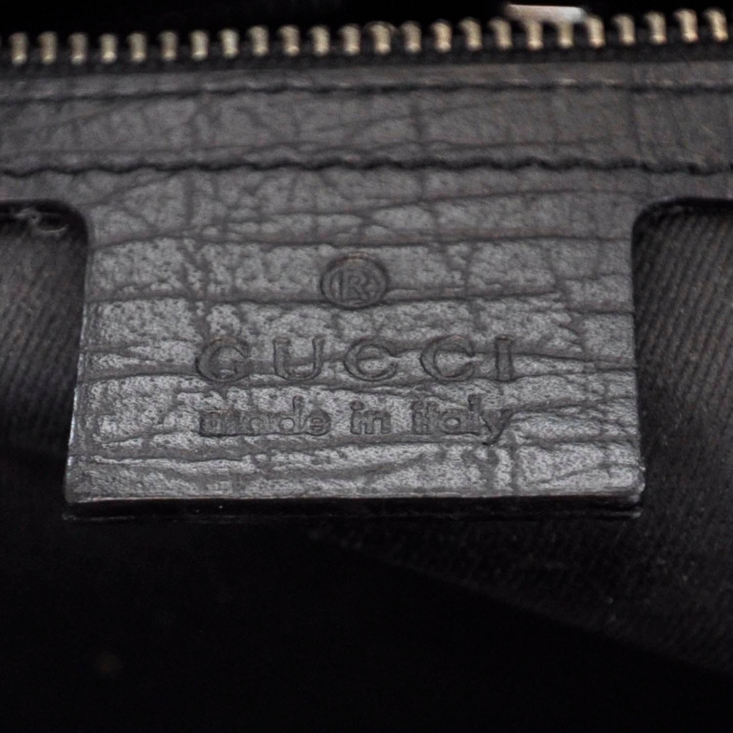 Gucci Monogram Bamboo Bullet Satchel Black 6 of 7