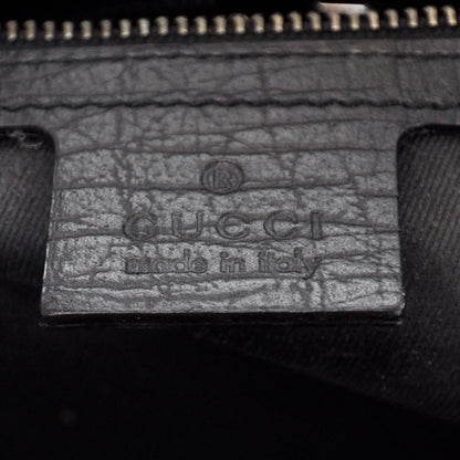 Gucci Monogram Bamboo Bullet Satchel Black 6 of 7