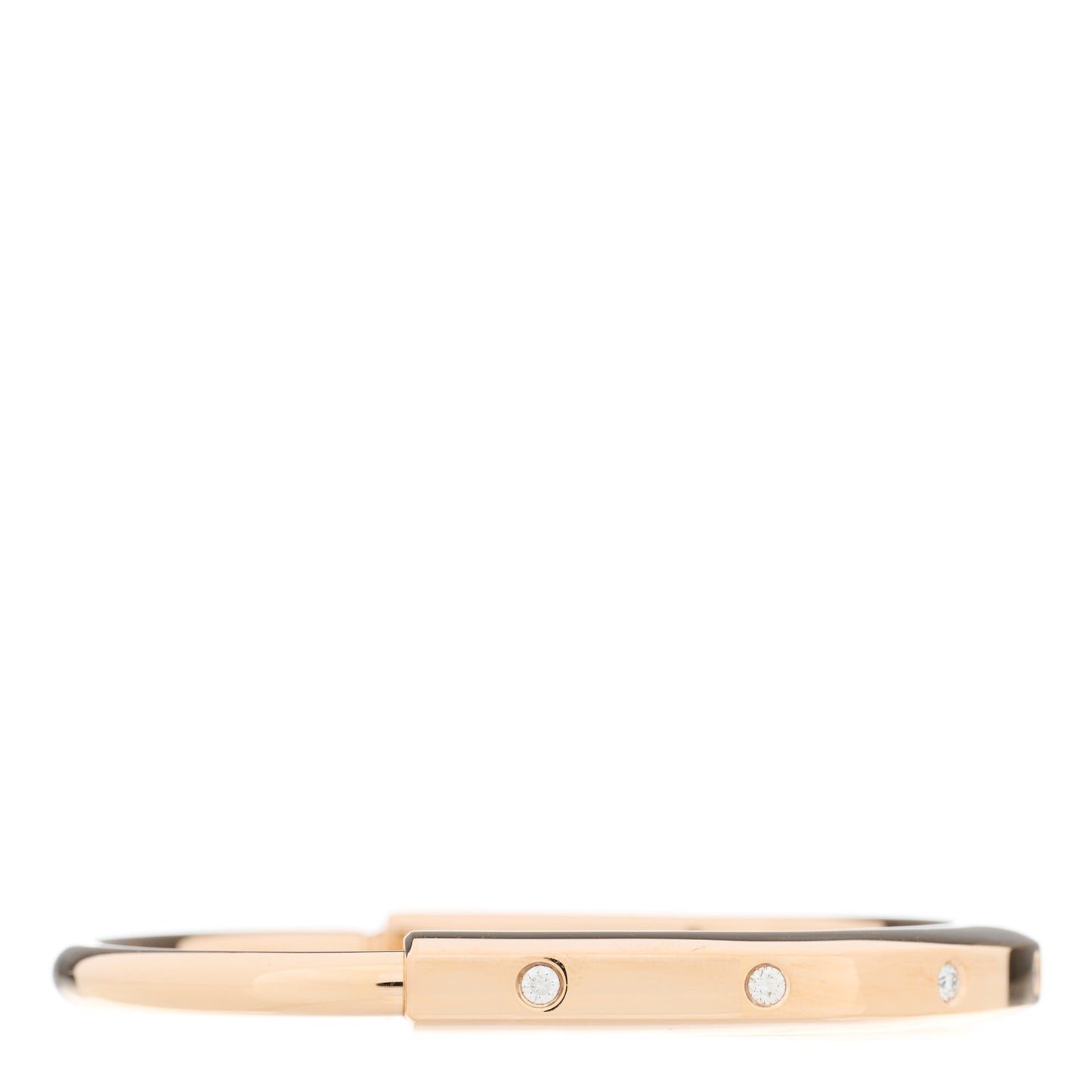 18K Rose Gold Diamond Tiffany Lock Bangle Bracelet