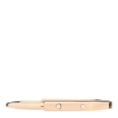 Tiffany 18K Rose Gold Diamond Tiffany Lock Bangle Bracelet 3 of 6