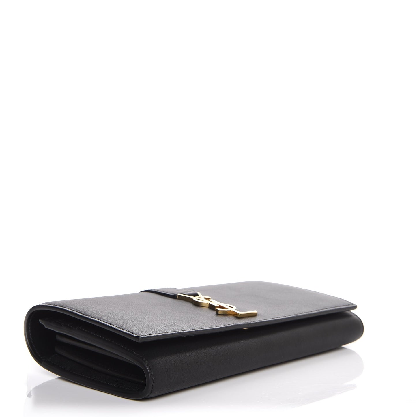 Calfskin Monogram Large Flap Wallet Black